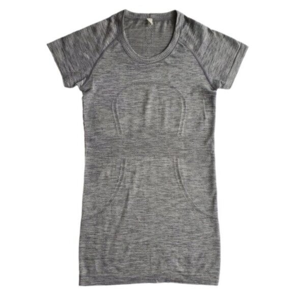 Lululemon x Peloton Heathered Grey Crew Neck Swiftly Tech Top Size 4 - Picture 1 of 9